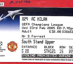 C1263 - Vecchio BIGLIETTO PARTITA CALCIO - 2005  MILAN VS M.UNITED