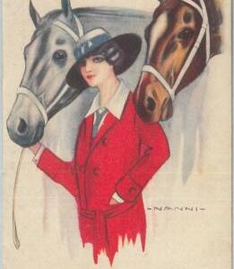 76978 - 1918 VINTAGE POSTCARD - Glamour, Ladies, Horses, ARTIST SIGNED: Nanni G.