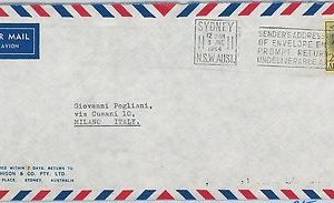 61395 - AUSTRALIA - POSTAL HISTORY -  MECHANICAL POSTMARK on COVER  1964