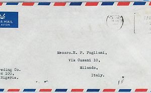 61400 - NIGERIA - POSTAL HISTORY - AIRMAIL COVER  to ITALY - 1965  BIRDS