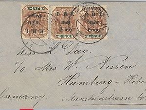 52007 - South Africa E.R.I -  POSTAL HISTORY -  SG 243 x 3 COVER to GERMANY 1901