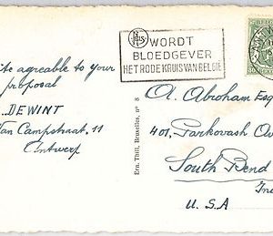 BELGIUM -  POSTAL HISTORY - POSTCARD nice postmark - MEDICINE / BLOOD DONOR 1949