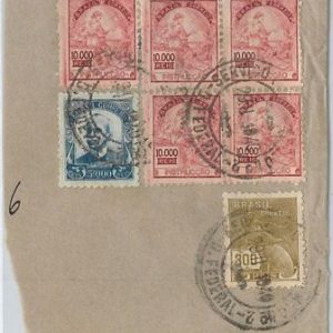 58565  -  BRAZIL  - POSTAL HISTORY:  55300 Reis on COVER CUT-OUT 1940