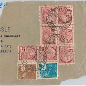 58562  -  BRAZIL  - POSTAL HISTORY:  71500  Reis on COVER CUT-OUT 1940