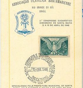 58571 - BRAZIL - POSTAL HISTORY - SPECIAL CARD: CONGRESO EUCARISTICO 1954