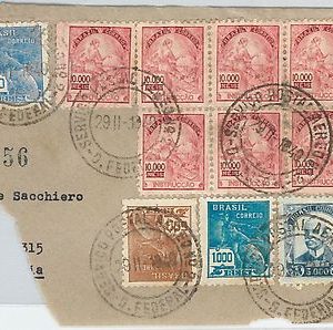 58564  -  BRAZIL  - POSTAL HISTORY:  77000 Reis on COVER CUT-OUT 1940