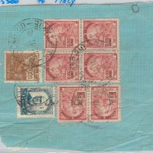 58561  -  BRAZIL  - POSTAL HISTORY:  65500 Reis on COVER CUT-OUT 1940