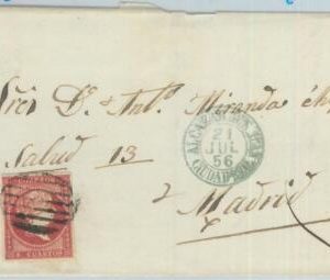 82170 - SPAIN - Postal History -  COVER : Alcazar de San Juan CARTEO REAL 1856