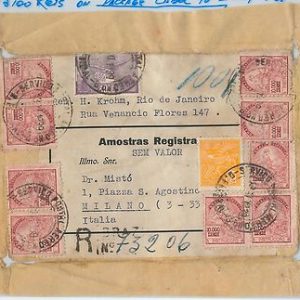 58556  -  BRAZIL  - POSTAL HISTORY:  93100 Reis on COVER CUT-OUT 1939