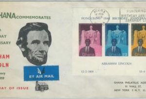 79101 - GHANA - Postal History - S/S on FDC COVER  1959 -  Abraham Lincoln