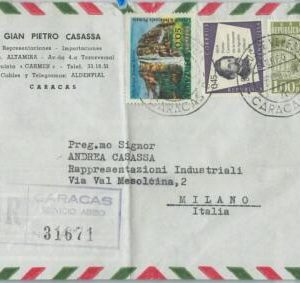 67235 -  VENEZUELA - Postal History -  REGISTERED AIRMAIL COVER to  ITAY  1965