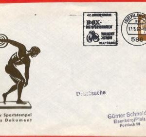 aa2441 - GERMANY - Postal History - Special Postmark on COVER 1962 - BOXING