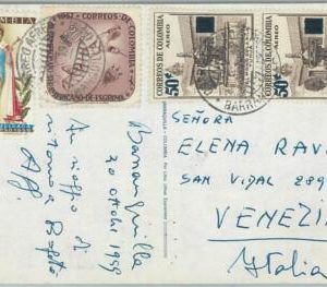 67210 - COLOMBIA - Postal History -  POSTCARD  to ITALY  1950's - Sport FENCING