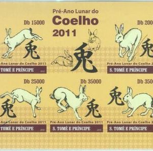 M1607 - S TOME & PRINCIPE - 2010  IMPERF SHEET: Chinese year of the Rabbit