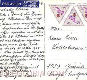 ad6332 - EL SALVADOR  - Postal History - POSTCARD to SWITZERLAND  1974