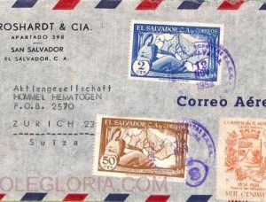 ad6336 - EL SALVADOR  - Postal History - AIRMAIL COVER to SWITZERLAND  1952