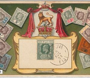 51832 - FIJI - VINTAGE POSTCARD   - STAMPS ON POSTCARD : ZIEHER style