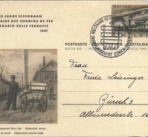 72052 - SWITZERLAND -   POSTAL STATIONERY CARD -  TRAINS railways 1947
