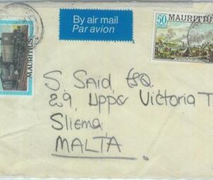 86964 -  MAURITIUS  - POSTAL HISTORY  - Airmail COVER  to MALTA ! 1979  Trains