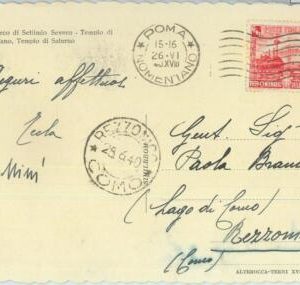 86967 - ITALY - Postal History -  Single Stamp on POSTCARD 1940 - TRAIN