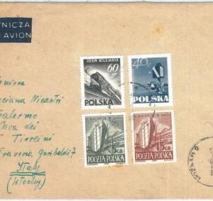 72062 - POLAND - POSTAL HISTORY -  AIRMAIL Cover 1956 - TRAINS  Boats