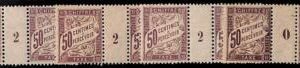 94857d - FRANCE - STAMPS -  TAX  Yvert # TT 37 * 4  GUTTER with MILLESIME  Mint