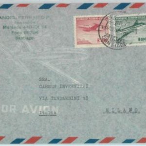81486 - CHILE - POSTAL HISTORY -  Mixed Franking on COVER to ITALY