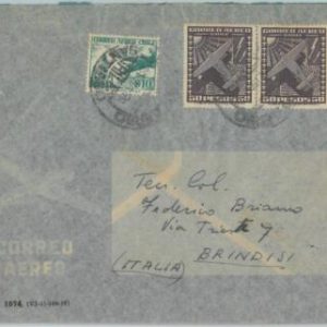 81484 - CHILE - POSTAL HISTORY -  Mixed Franking on COVER to ITALY  1956