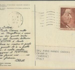 81560 - CHILE - POSTAL HISTORY -  POSTCARD  to ITALY  1950'S  Nobel Price