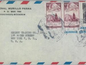 81623 - ECUADOR  - POSTAL HISTORY -   AIRMAIL COVER  to  USA  1949