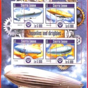 A4713 - SIERRA LEONE - ERROR MISPERF, Miniature s: 2015, Zeppelins, Dirigibles
