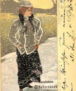 Lib7813 - VINTAGE POSTCARD -  Glamour  ARTIST SIGNED - Snow Fall 1904