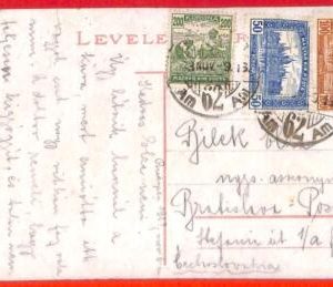 aa1942 - HUNGARY - Postal History -  POSTCARD to SLOVAKIA 1923