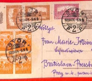aa1948 - HUNGARY - Postal History - STATIONERY CARD with ADDED FRANKING 1923