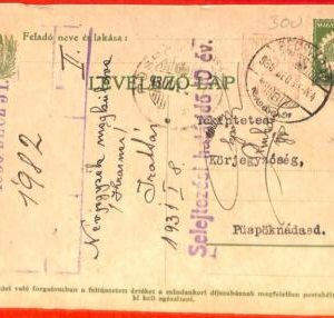 aa1976 - HUNGARY - Postal History - STATIONERY CARD added mechanical franking