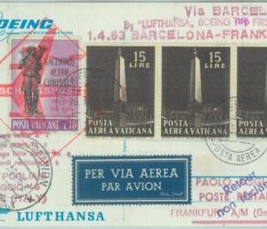 83060 - VATICANO - Postal History - FIRST FLIGHT:  Barcelona  Frankfurt  # E 35