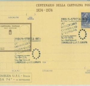 86652 - ITALY - POSTAL HISTORY - postmark on  Stationery Card 1974  EUROPA