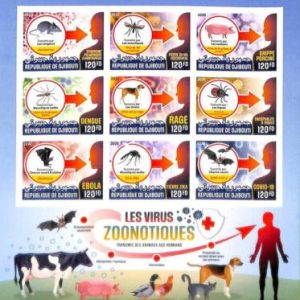 A7755 - DJIBOUTI -  ERROR MISPERF Stamp Sheet -2020  Malaria MEDICINE dogs PIGS