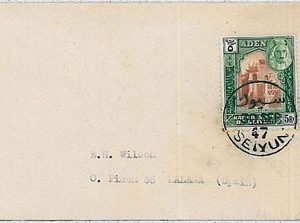 34752   - POSTAL HISTORY -  ADEN : SG 11 on cover to SPAIN 1947