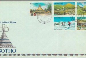83809 - LESOTHO - FDC Cover + INFORMATION LEAFLET  1970 - Fishing Skiing NATURE