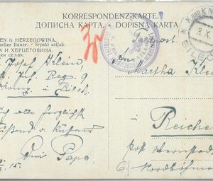79508 - BOSNIA - POSTAL HISTORY - Military Postmark on POSTCARD  1915