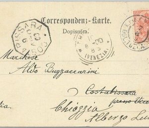 79518 - BOSNIA - POSTAL HISTORY - Military Postmark on  REDIRECTED POSTCARD 1900