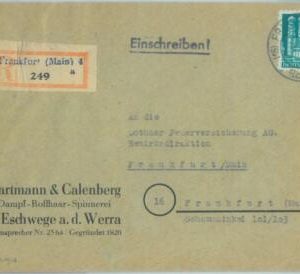 89304 - GERMANY Bund - Postal History - Single stamp on REGISTERED COVER 1948