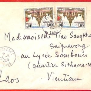 aa6350 - LAOS - Postal History -  COVER from SAVANNAKHET 1968 Architecture