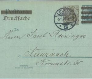 83520 - GERMANY - Postal History - Revalued ADVERTISING  STATIONERY CARD 1907