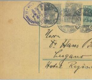 83544 - GERMANY - POSTAL HISTORY - CENSORED Stationery Card to SWITZERLAND 1917