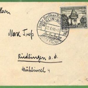 18897 - GERMANY - POSTAL HISTORY - Special postmark - ROWING Canoes - 1940
