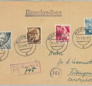 66772 - GERMANY  Rheinland-Pfalz - Postal History - REGISTERED COVER to TOBINGEN