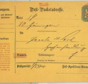 66747 - GERMANY Württemberg - Postal History -  STATIONERY Postal Coupon