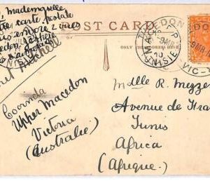ai1540 - AUSTRALIA Victoria - Postal History - POSTCARD sent to Tunisia 1910